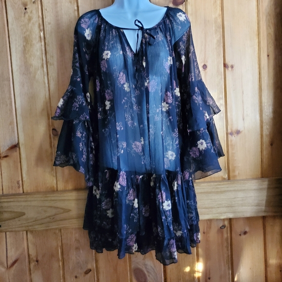 Free People Sheer Floral Dress - Picture 2 of 13